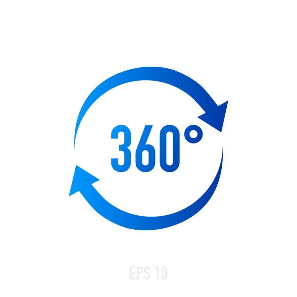 360 Degrés Affichage Signe Icône Sur Fond Blanc — Image vectorielle