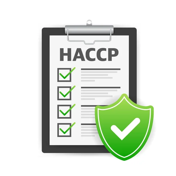 Haccp Ανάλυση Κινδύνου Κρίσιμα Σημεία Ελέγχου Εικονίδιο Βραβείο Σήμα Ελέγχου — Διανυσματικό Αρχείο