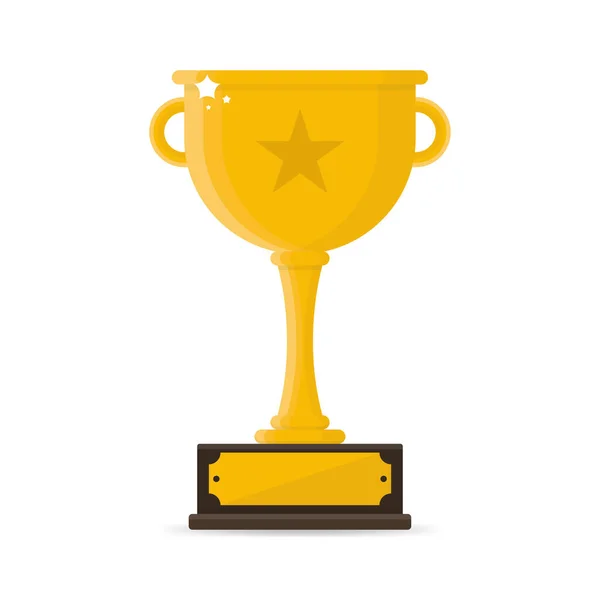 Vector Trophy Cup Flat Icon Zlatý Pohár Vítězů — Stockový vektor