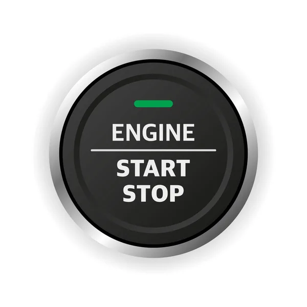 Przycisk Wyłączenia Silnika Element Deski Rozdzielczej Samochodu — Wektor stockowy