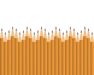 Beyaz arkaplanda kurşun kalemler çeşitli uzunlukta