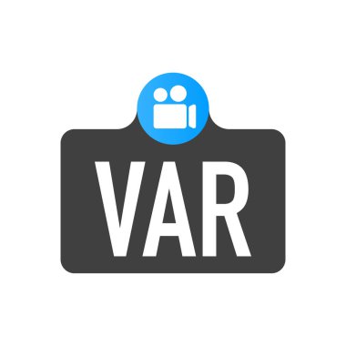 Video Hakem Yardımcısı Vektör İllüstrasyonu. Bilgisayar ve Futbol Sahası İllüstrasyonlu Futbol, Futbol VAR Sistemi.