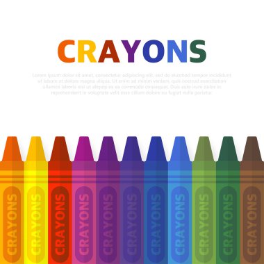 Renkli vektör pastel boyaları. Sanat Seti Çocuk Okulu sanat malzemeleri grafikleri. Vektör illüstrasyonu