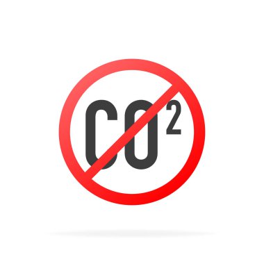 Beyaz arkaplanda izole edilmiş CO2 duman uyarı işareti yok