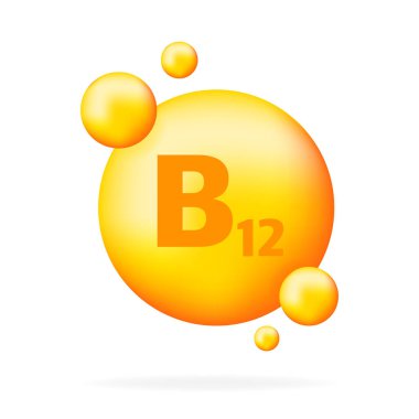 B12 vitamini. Niasin vitamin bırakma hapı kapsülü simgesi