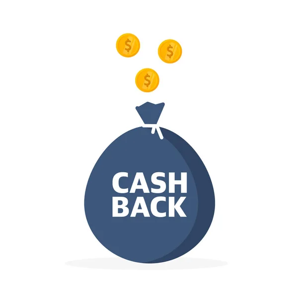 Logótipo Conceito Cashback Banner Dinheiro Volta Fundo Branco —  Vetores de Stock
