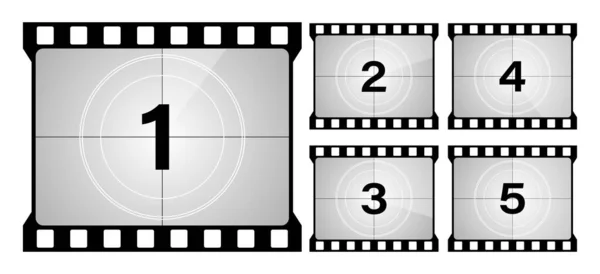 Klasszikus Filmvisszaszámláló One Nál — Stock Vector