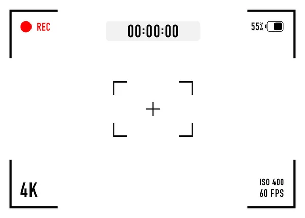 Digitale Videokamera Fokussiert Bildschirm Vektorillustration — Stockvektor