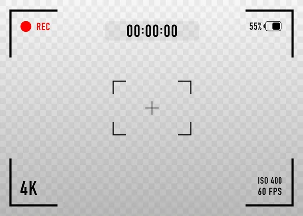 Caméra Vidéo Numérique Écran Mise Point Illustration Vectorielle — Image vectorielle