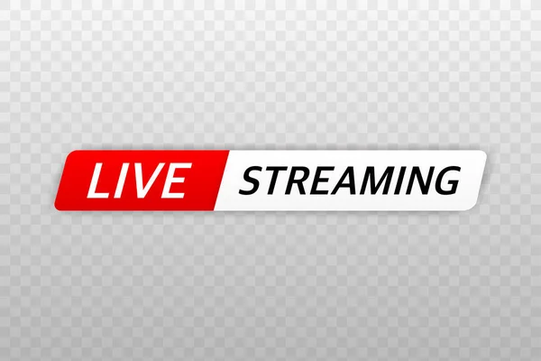 Live Streaming Icona Badge Emblema Trasmissione Streaming Online Vettore Stile — Vettoriale Stock