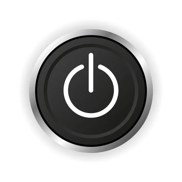 Icono Del Botón Encendido Botón Estilo Plano Ilustración Vectorial — Vector de stock