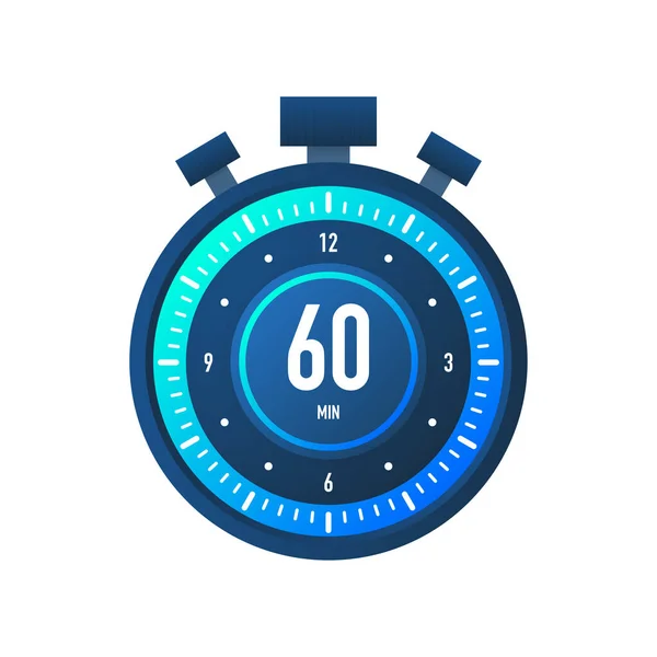 Les Minutes Icône Vectorielle Chronomètre Icône Chronomètre Style Plat Sur — Image vectorielle