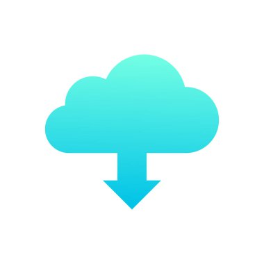 Simge indir. Sembolü yükle. Düz biçimli vektör illüstrasyonu