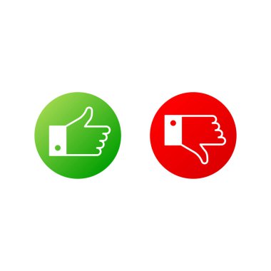 Beyaz arka planda düz tuş gibi ya da değil. Web tasarımı. Vektör illüstrasyonu