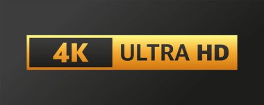 Modern TV full HD 4K, her amaç için harika tasarım. Teknoloji işaretleri koy. Vektör illüstrasyonu