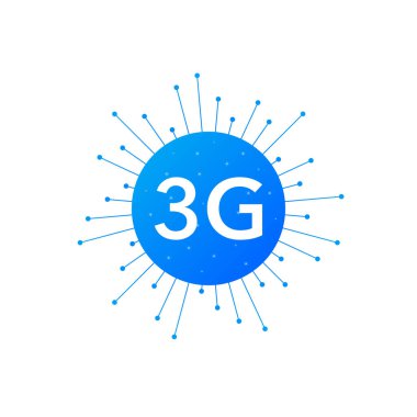 Web tasarımı için 3g ile düz simge. Modern teknolojiler. Vektör illüstrasyonu