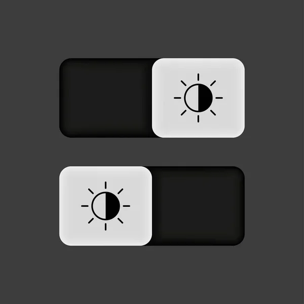 Botón Deslizamiento Burbuja Interruptor Plano Para Modo Oscuro Modo Negro — Archivo Imágenes Vectoriales