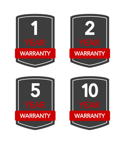 Badges set with year warranty on white background. Vector illustration