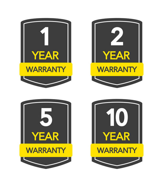 Badges set with year warranty on white background. Vector illustration