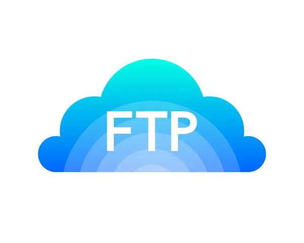 Płaski Baner Internetowy Ftp Interfejs Aplikacji Koncepcja Technologii Ilustracja Wektora — Wektor stockowy
