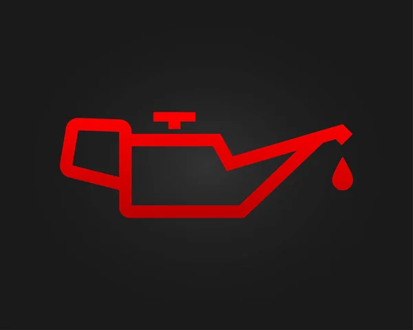 Araba yağı göstergesi simgesi siyah arkaplanda. Vektör illüstrasyonu