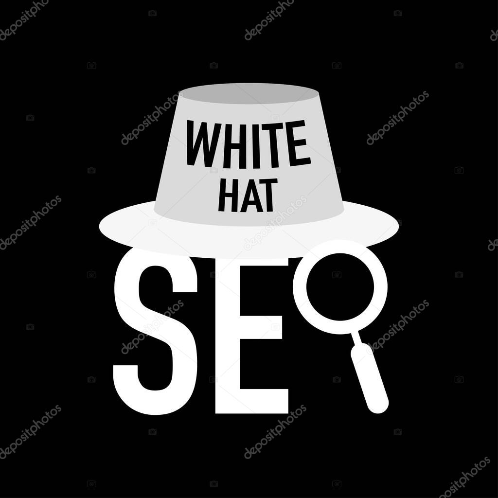 Search Engine Optimization for web SEO White Hat. Vector illustration