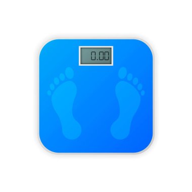 Çizgi film tarzında ölçeklendir. Gerçekçi insan ölçeği. Vektör illüstrasyonu