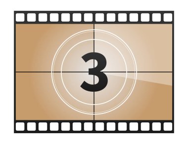 Üç numarada klasik bir geri sayım sahnesi. Vektör illüstrasyonu