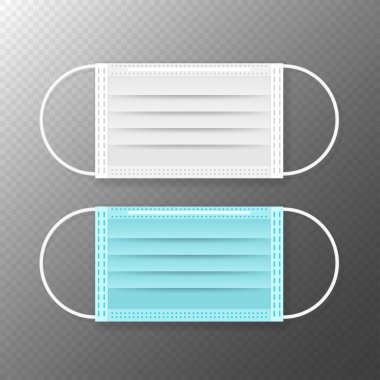 Tıbbi tasarım için maskeli ikon. Güvenli solunum maskesi işareti. Virüs koruma ekipmanları