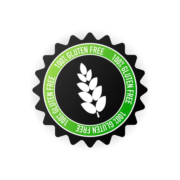 Płaska Ikona Laktozą Gluten Gmo Bezcukrowy Znaczek Znaki Organiczne Ilustracja — Wektor stockowy