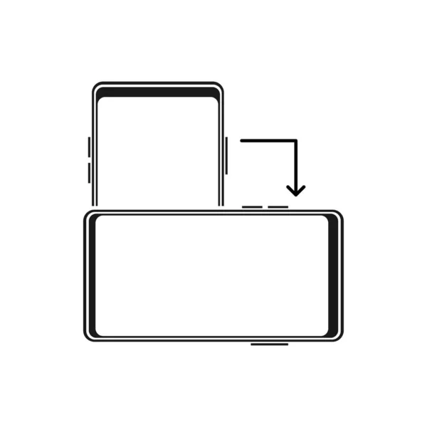 Smartphone Flach Auf Weißem Hintergrund Drehen Vektorillustration — Stockvektor