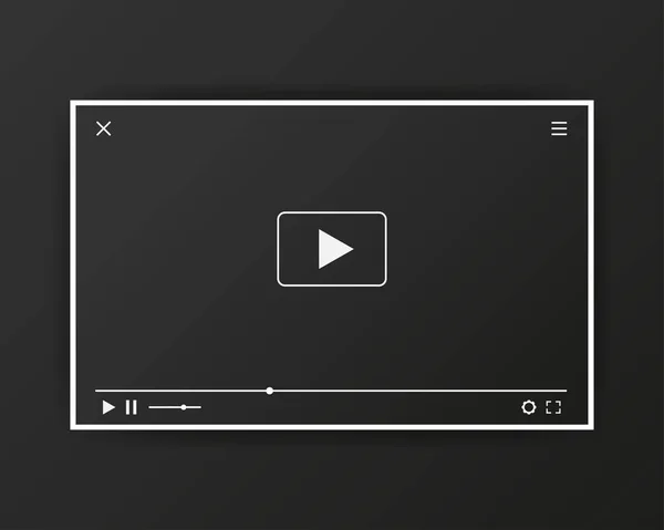 Video Player Για Web Design Ρεαλιστικό Παράθυρο Εικονογράφηση Διανύσματος — Διανυσματικό Αρχείο