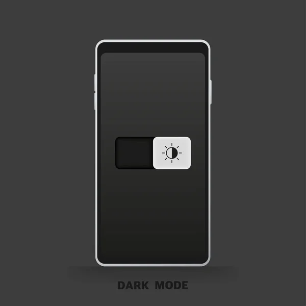 Bouton Bulle Interrupteur Plat Pour Mode Sombre Noir Sur Téléphone — Image vectorielle