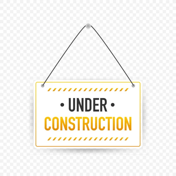 Bannière Construction Signe Danger Concept Construction Illustration Vectorielle — Image vectorielle