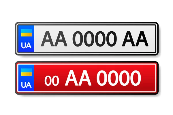 Европейский Номерной Знак Автомобиля Информационный Знак Варианты Автомобильных Номеров — стоковый вектор