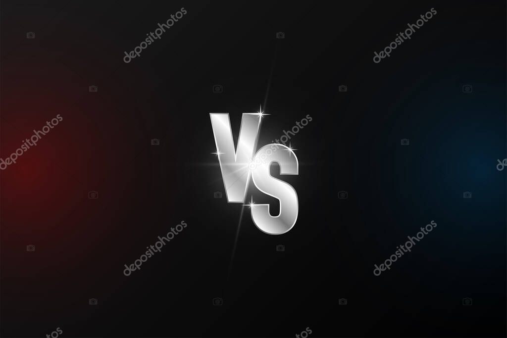 Versus logo vs letters for sports and fight competition. Battle vs match.