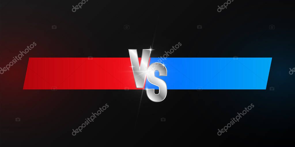 Versus logo vs letters for sports and fight competition. Battle vs match.