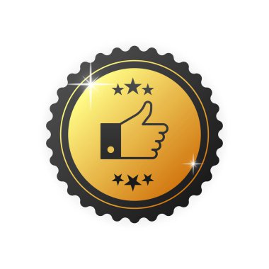 Beyaz arka plandaki altın kauçuk damga gibi. Gerçekçi bir nesne. Vektör illüstrasyonu