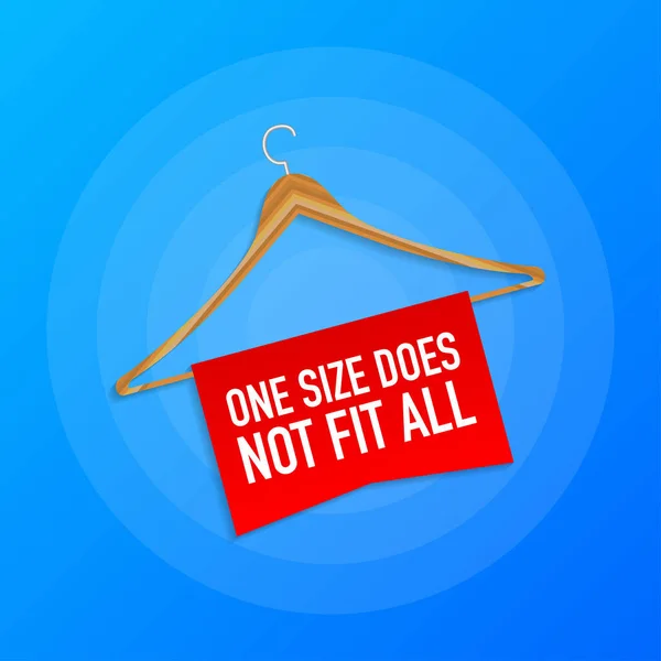 Bir beden tüm etiketlere uymuyor. Giysiler için afiş. Vektör illüstrasyonu