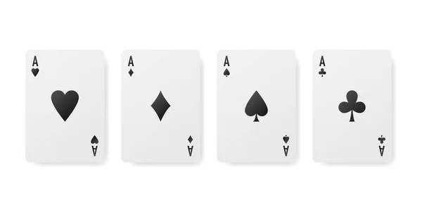 Spela Kort Kasinot Grön Bakgrund Vektorillustration — Stock vektor