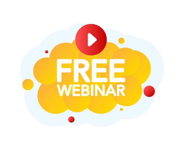 Webinar Gratis Bubble Banner Etiqueta Emblema Amarillo Ilustración Vectorial — Archivo Imágenes Vectoriales