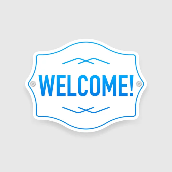 Firma Bienvenida Puerta Ilustración Vectorial — Vector de stock