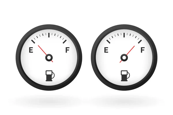 Concept Fuel Indicator Gas Meter White Background Fuel Sensor Vector — Stock Vector