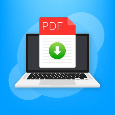PDF dosya simgesi indir. Hesap cetveli tipi. Vektör PDF simgesi.