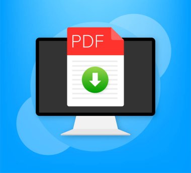 PDF dosya simgesi indir. Hesap cetveli tipi. Vektör PDF simgesi.