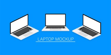 Web sitesi tasarımı için düz model dizüstü bilgisayar. Harika bir dizüstü bilgisayar, her amaç için harika bir tasarım..