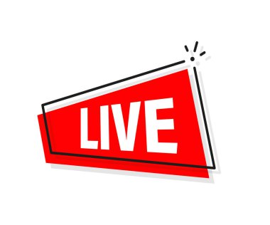 Canlı bir ikon, her amaç için harika bir tasarım. Canlı yayın işareti. Dijital arka plan. Vektör illüstrasyonu.