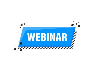 Webinar Button, beyaz arkaplanda simge. Vektör tasarımı.