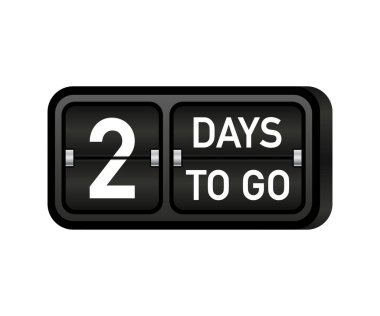 Saatin dolmasına iki gün kaldı, Darck amblem bayrağı. Vektör illüstrasyonu.