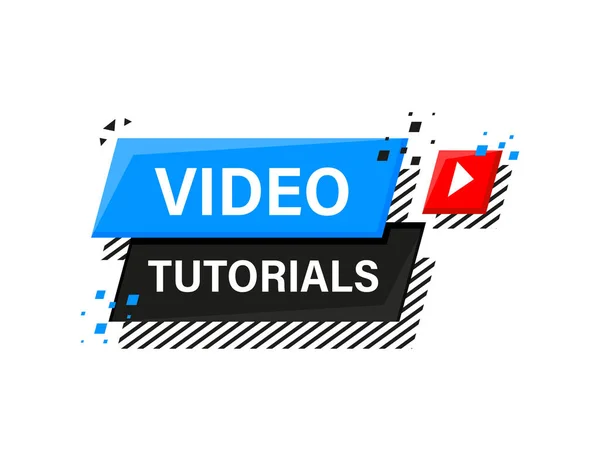 Icono de video tutorial sobre fondo blanco. — Vector de stock